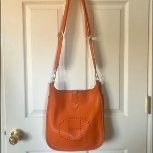 Hermes Evelyne Crossbody Leather Bag - Burnt Orange